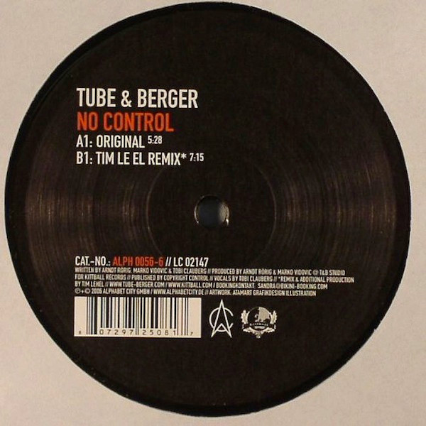 Tube & Berger - No Control | Alphabet City (ALPH 0056-6) - main