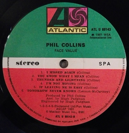 Phil Collins - Face Value | Atlantic (ATL U 99143) - 3