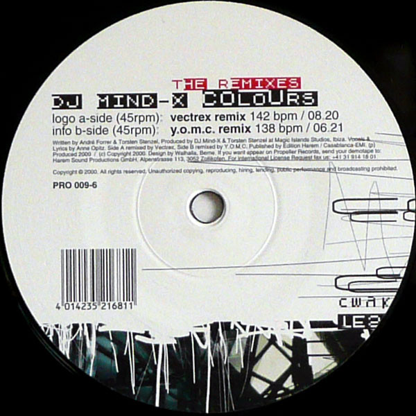 DJ Mind-X - Colours (Remixes) | Propeller Records (PRO 009-6) - 4 DJ Mind-X - Colours (Remixes) | Propeller Records (PRO 009-6) - 4