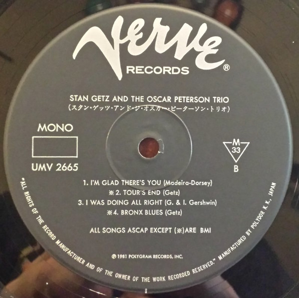 Stan Getz And The Oscar Peterson Trio - Stan Getz And The Oscar Peterson Trio | Verve Records (UMV 2665) - 4 Stan Getz And The Oscar Peterson Trio - Stan Getz And The Oscar Peterson Trio | Verve Records (UMV 2665) - 4