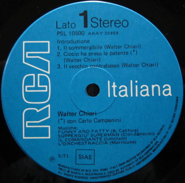 Walter Chiari - Stereocomics | RCA Italiana (PSL 10500) - 3 Walter Chiari - Stereocomics | RCA Italiana (PSL 10500) - 3