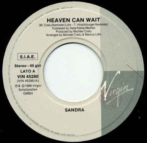 Sandra - Heaven Can Wait | Virgin (VIN 45280) - 3