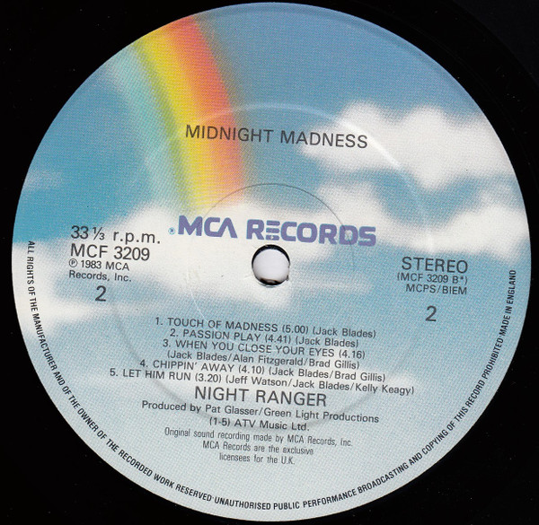 Night Ranger - Midnight Madness | MCA Records (MCF 3209) - 4