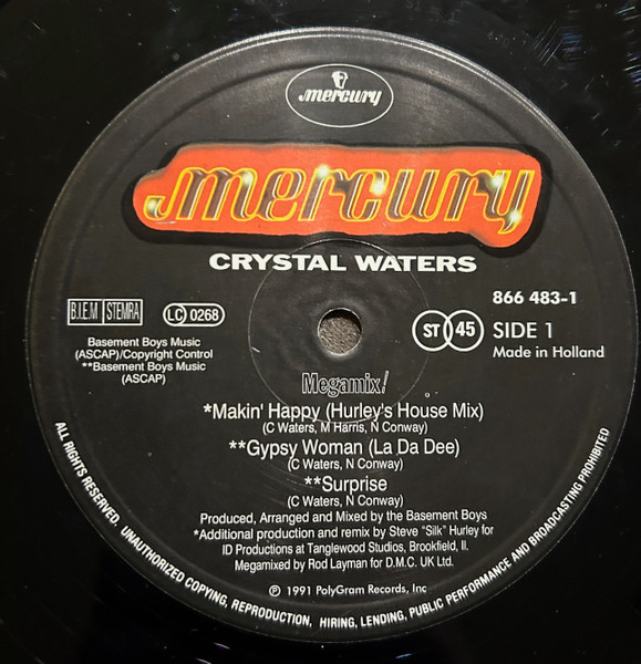 Crystal Waters - Megamix! | Mercury (866 483-1) - 3
