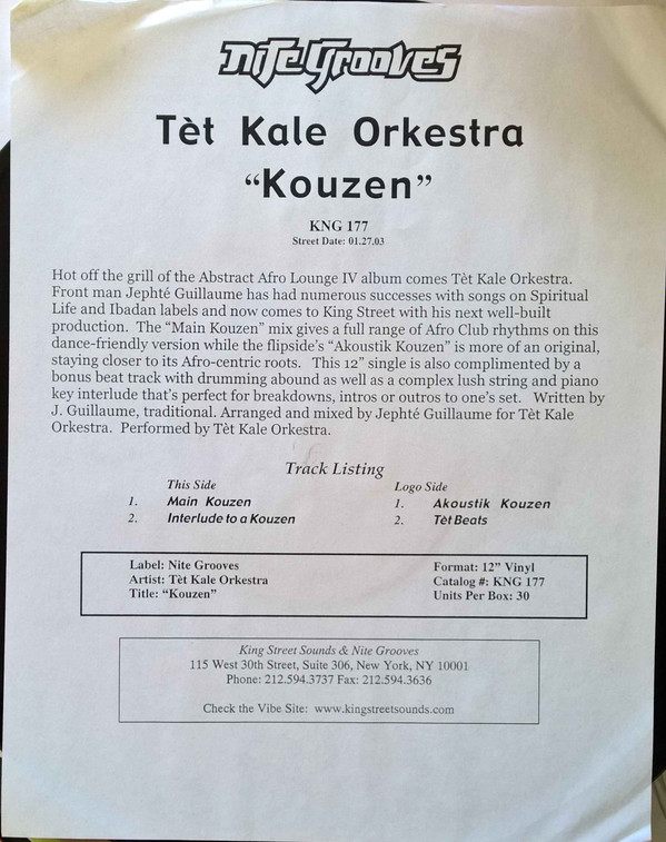 Tèt Kale Orkestra - Kouzen | Nite Grooves (KNG 177)