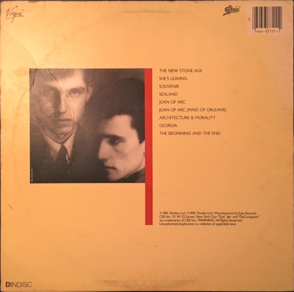 Orchestral Manoeuvres In The Dark - Architecture & Morality | Epic (ARE 37721) - 2 Orchestral Manoeuvres In The Dark - Architecture & Morality | Epic (ARE 37721) - 2