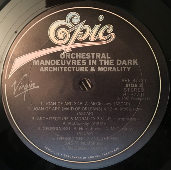 Orchestral Manoeuvres In The Dark - Architecture & Morality | Epic (ARE 37721) - 4 Orchestral Manoeuvres In The Dark - Architecture & Morality | Epic (ARE 37721) - 4