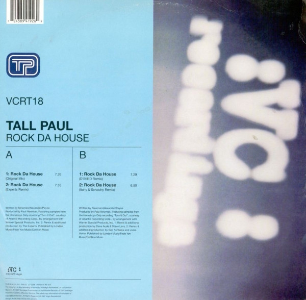 Tall Paul - Rock Da House | VC Recordings (VCRT18) - main