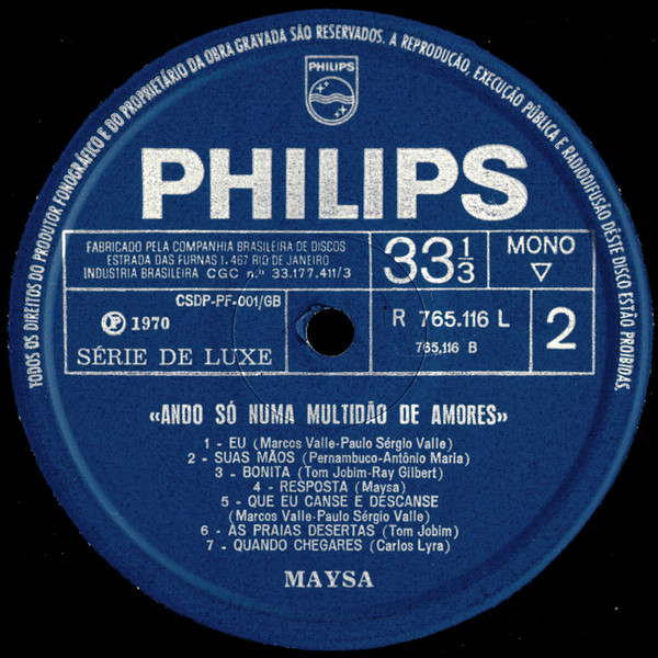 Maysa Matarazzo - Ando Só Numa Multidão De Amores | Philips (R 765.116 L) - 4