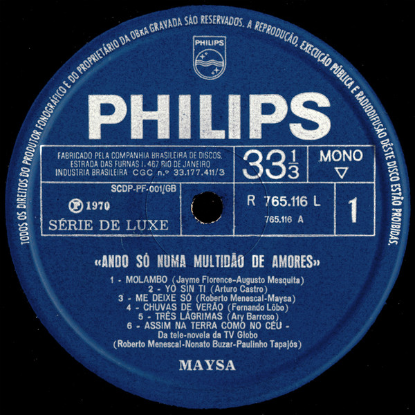 Maysa Matarazzo - Ando Só Numa Multidão De Amores | Philips (R 765.116 L) - 3