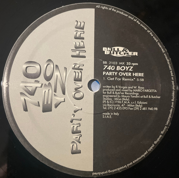 Fargetta Presents 740 Boyz - Party Over Here | Bull & Butcher Recordings (BB 2103 MX) - main Fargetta Presents 740 Boyz - Party Over Here | Bull & Butcher Recordings (BB 2103 MX) - main