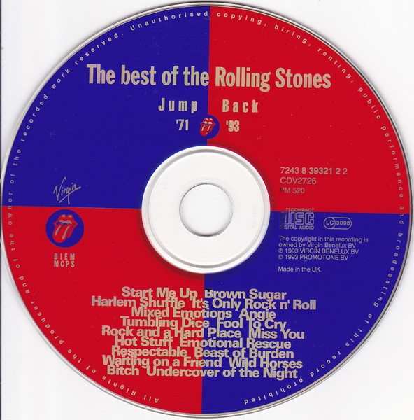 The Rolling Stones - Jump Back (The Best Of The Rolling Stones '71 - '93) | Virgin (7243 8 39321 2 2) - 3 The Rolling Stones - Jump Back (The Best Of The Rolling Stones '71 - '93) | Virgin (7243 8 39321 2 2) - 3