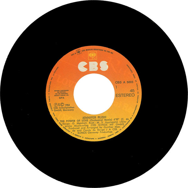 Jennifer Rush - The Power Of Love (Orchestral Remix) | CBS (CBS A 5003) - 3
