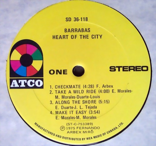 Barrabas - Heart Of The City [Vinyl] | ATCO Records (SD 36-118) - 3