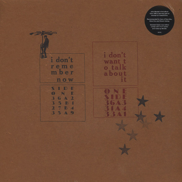 John Bender - I Don't Remember Now / I Don't Want To Talk About It | Superior Viaduct (SV101) - main