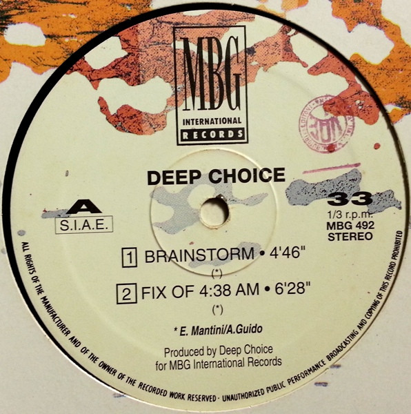 Deep Choice - Brainstorm | MBG International Records (MBG 492) - 3