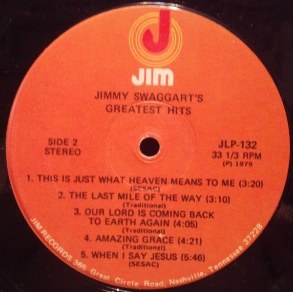 Jimmy Swaggart - Jimmy Swaggart's Greatest Hits Volume 1 | Jim Records (JLP-132) - 4