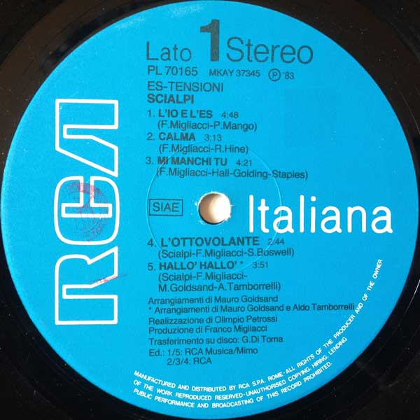 Scialpi - Estensioni | RCA Italiana (PL 70165) - 3