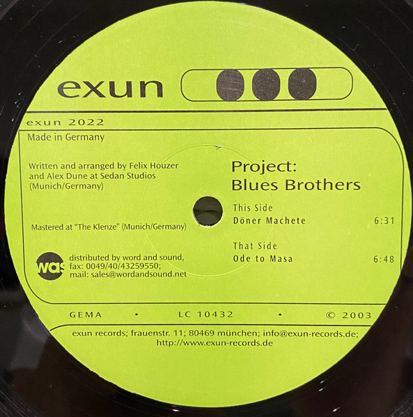 Project Blues Brothers - Döner Machete / Ode To Masa | Exun (exun 2022) - 2