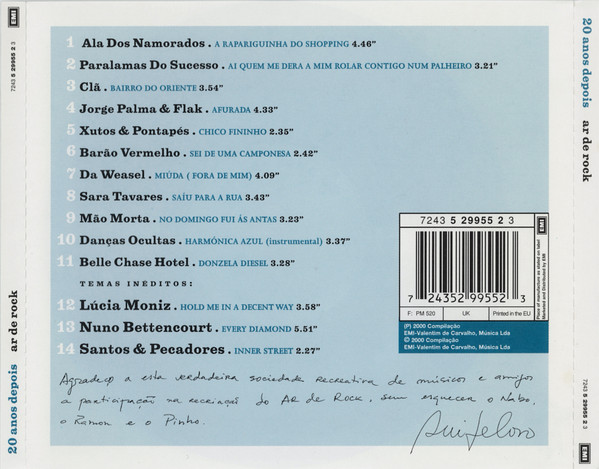 Various - 20 Anos Depois - Ar de Rock | EMI (7243 5 29955 2 3) - 2