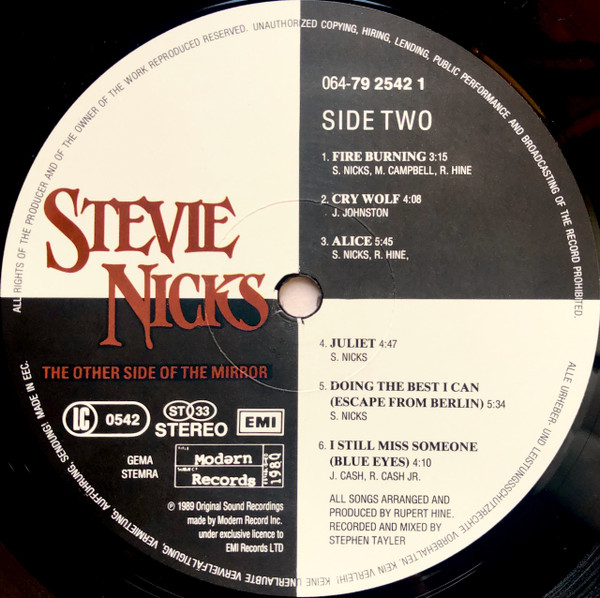 Stevie Nicks - The Other Side Of The Mirror | EMI (064-79 2542 1) - 4