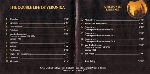 Zbigniew Preisner - La Double Vie De Véronique = The Double Life Of Veronika (Original Motion Picture Sound Track) | DPI (DPI001) - 3