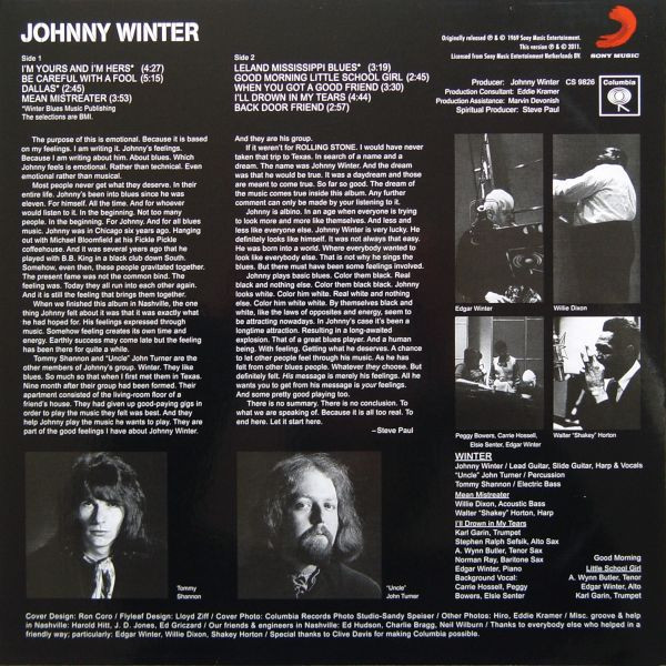 Johnny Winter - Johnny Winter | Columbia (CS 9826) - 3 Johnny Winter - Johnny Winter | Columbia (CS 9826) - 3