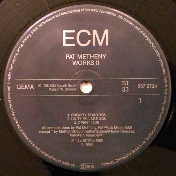 Pat Metheny - Works II | ECM Records (837 272-1) - 2