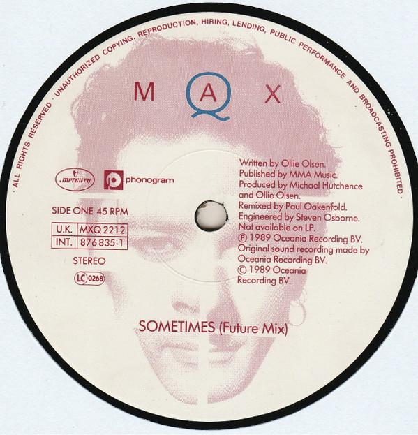 Max Q - Sometimes (Future Mix) | Mercury (MXQ 2212) - 3