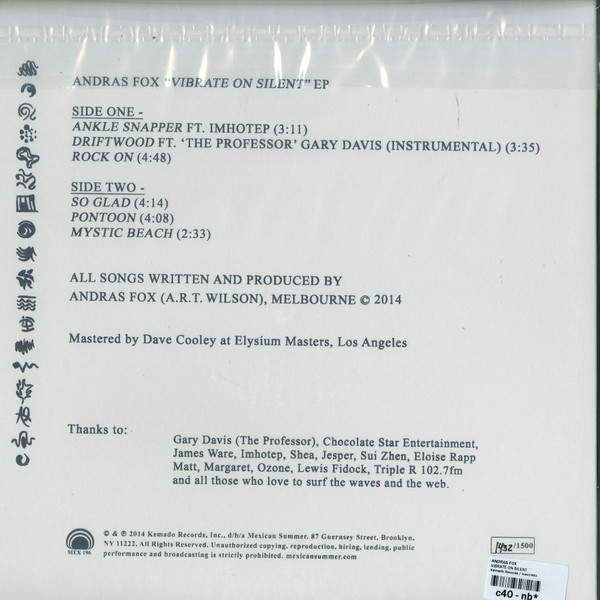 Andras Fox - Vibrate On Silent | Mexican Summer (MEX 196) - 2 Andras Fox - Vibrate On Silent | Mexican Summer (MEX 196) - 2