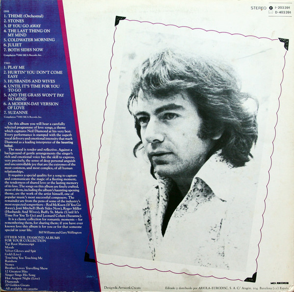 Neil Diamond - Love Songs | MCA Records (I-203.391) - 2 Neil Diamond - Love Songs | MCA Records (I-203.391) - 2