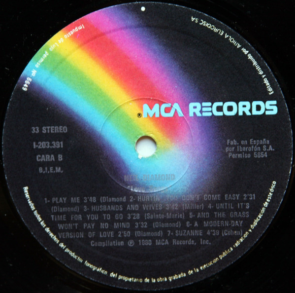 Neil Diamond - Love Songs | MCA Records (I-203.391) - 4 Neil Diamond - Love Songs | MCA Records (I-203.391) - 4