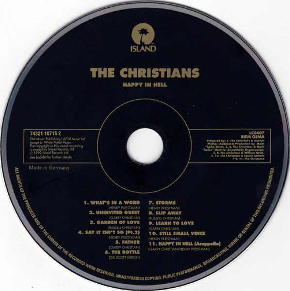 The Christians - Happy In Hell | Island Records (74321 10716 2) - 3 The Christians - Happy In Hell | Island Records (74321 10716 2) - 3