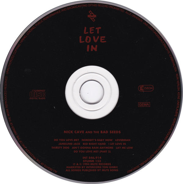 Nick Cave & The Bad Seeds - Let Love In | Mute (INT 846.914) - 3