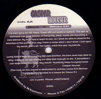 Caspar Houser - Black & White EP | 3 Lanka (DMD 3LAN-007) - 2