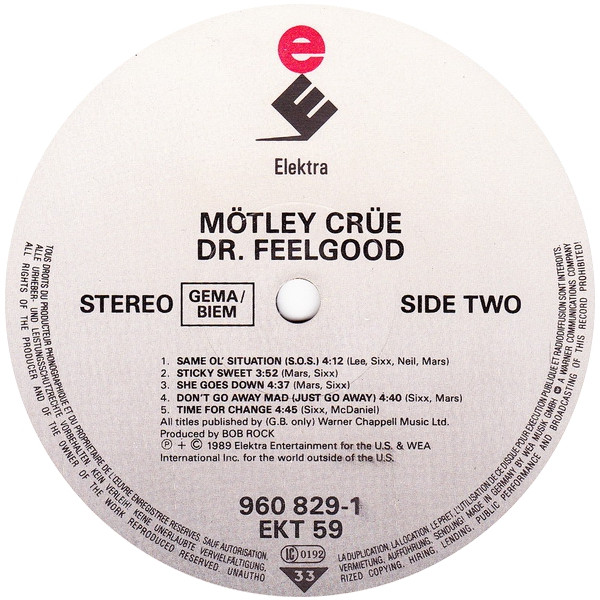 Mötley Crüe - Dr. Feelgood | Elektra (960 829-1) - 4