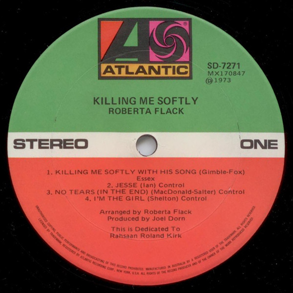 Roberta Flack - Killing Me Softly | Atlantic (SD 7271) - 3