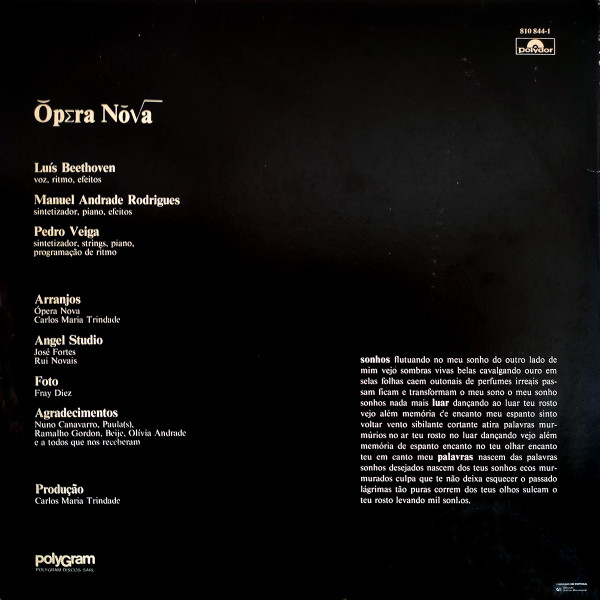 Ópera Nova - Sonhos | Polydor (810 844-1) - 2 Ópera Nova - Sonhos | Polydor (810 844-1) - 2