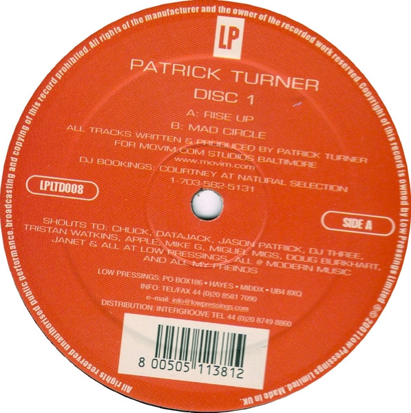 Patrick Turner - Rise Up | Low Pressings Limited (LPLTD008) - main