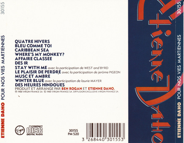 Etienne Daho - Pour Nos Vies Martiennes | Virgin (30155) - 2