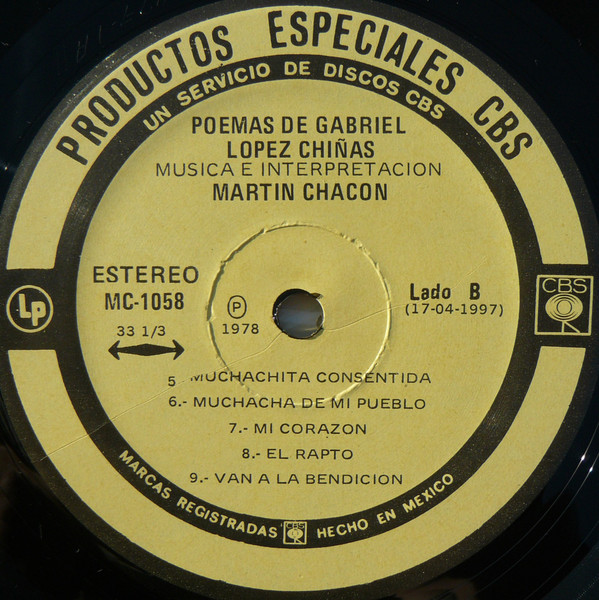 Gabriel Lopez Chiñas , Martin Chacon Carrasco - Canciones Zapotecas Del Istmo. Oaxaca | Productos Especiales CBS (17-04-1996) - 3