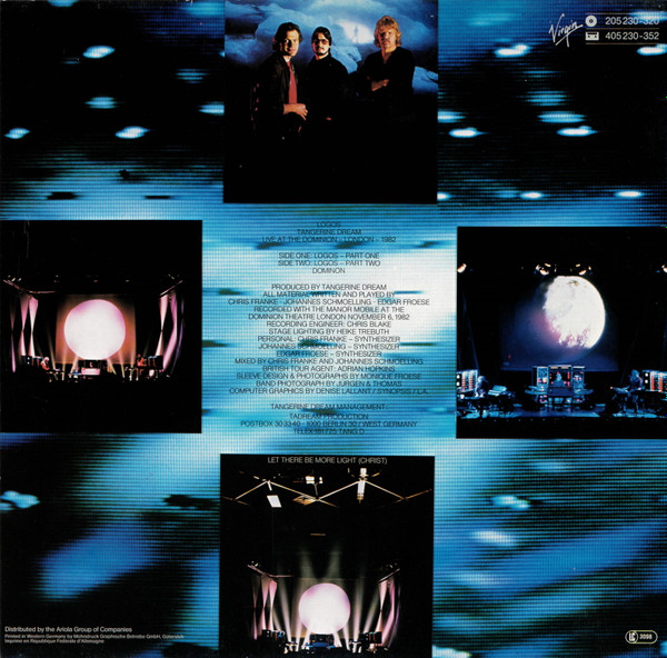 Tangerine Dream - Logos - Live At The Dominion London 1982 | Virgin (205 230) - 2