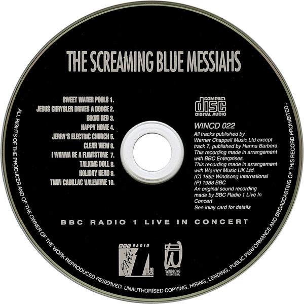 The Screaming Blue Messiahs - BBC Radio 1 Live In Concert | Windsong International (WINCD 022) - 3