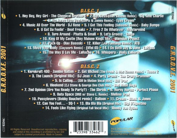 André Tanneberger - G.R.O.O.V.E. 2001 | Popular Records (62339833462) - 2 André Tanneberger - G.R.O.O.V.E. 2001 | Popular Records (62339833462) - 2