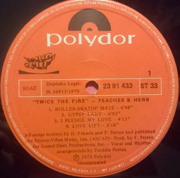 Peaches & Herb - Twice The Fire | Polydor (23 91 433) - 3