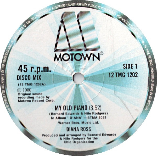 Diana Ross - My Old Piano | Motown (12TMG 1202) - 2