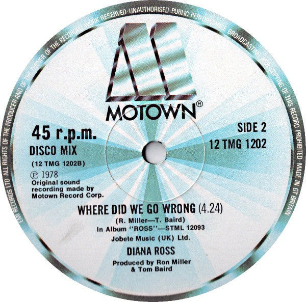 Diana Ross - My Old Piano | Motown (12TMG 1202) - 3