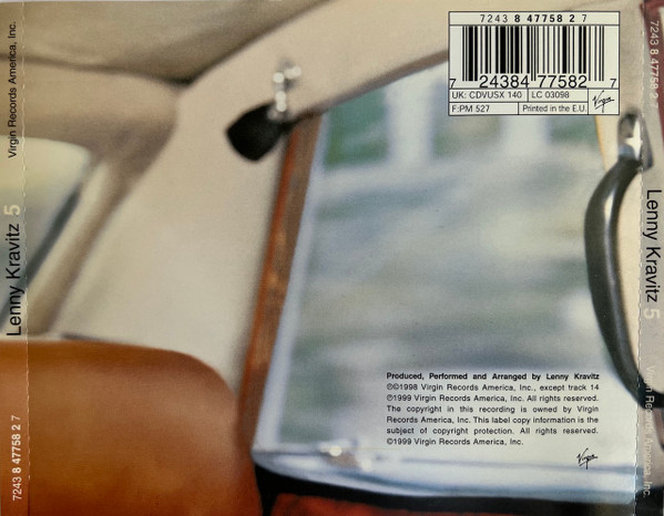 Lenny Kravitz - 5 | Virgin (7243 8 47758 2 7) - 2 Lenny Kravitz - 5 | Virgin (7243 8 47758 2 7) - 2
