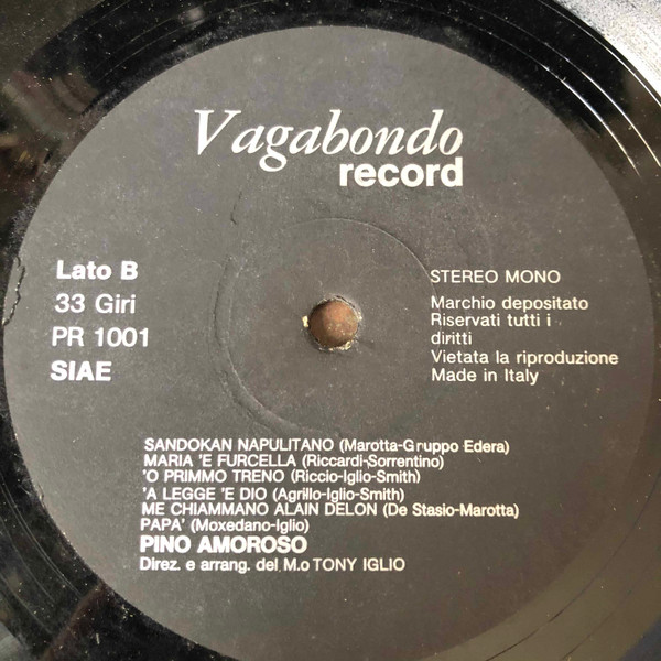 Pino Amoroso - Pino Amoroso E Le Sue Nuove Canzoni | Vagabondo Hi-Fi Record (PR 1001) - 4 Pino Amoroso - Pino Amoroso E Le Sue Nuove Canzoni | Vagabondo Hi-Fi Record (PR 1001) - 4
