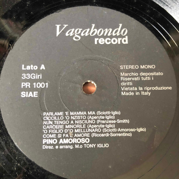 Pino Amoroso - Pino Amoroso E Le Sue Nuove Canzoni | Vagabondo Hi-Fi Record (PR 1001) - 3 Pino Amoroso - Pino Amoroso E Le Sue Nuove Canzoni | Vagabondo Hi-Fi Record (PR 1001) - 3